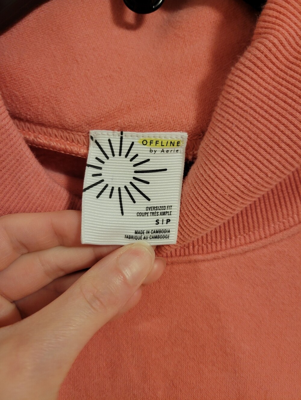 Womens OFFLINE by Aerie Pink Cloud Fleece Oversized Mockneck Sweatshirt- S - Picture 5 of 8